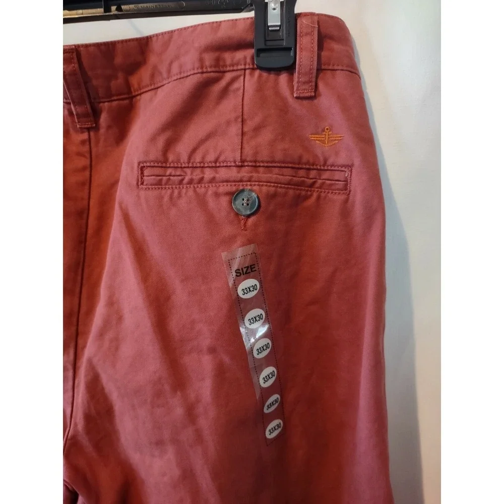 Dockers Chino‎ Pants Men's Denim 33x30Alpha Khaki Slim Tapered Salmon Bold